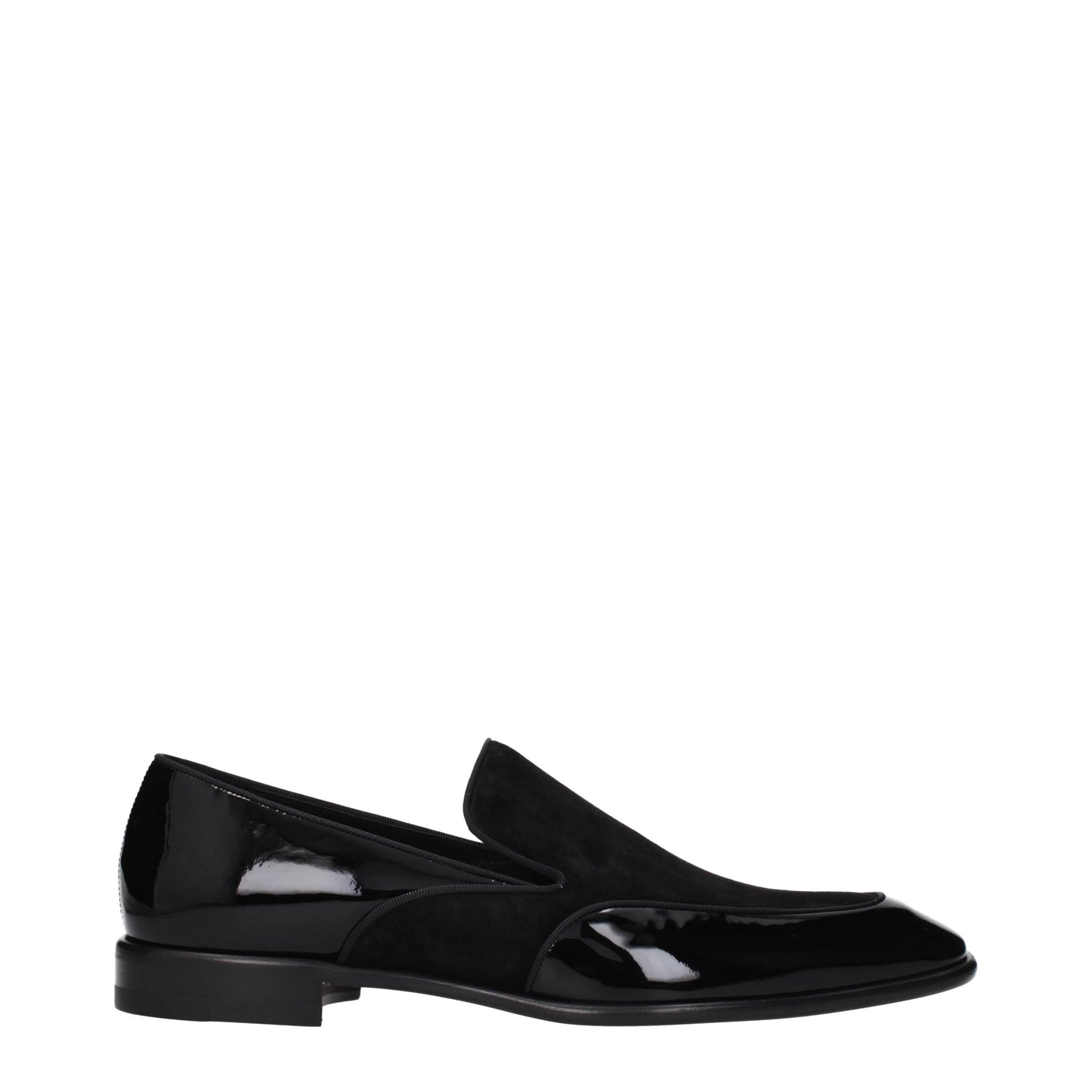 Louboutin Loafers Men Patent Leather Black