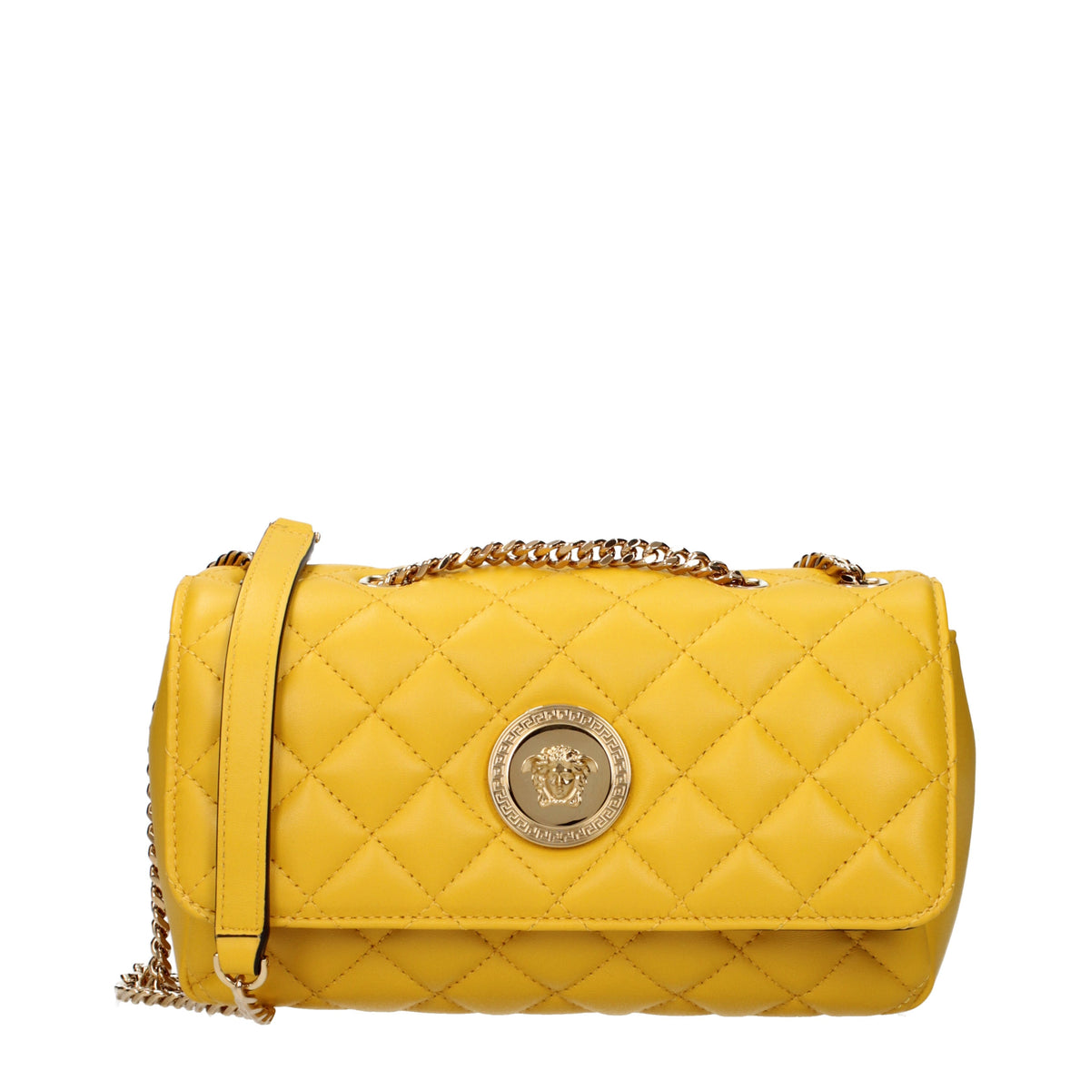 Versace Shoulder Bags Women Leather Yellow/Marigold