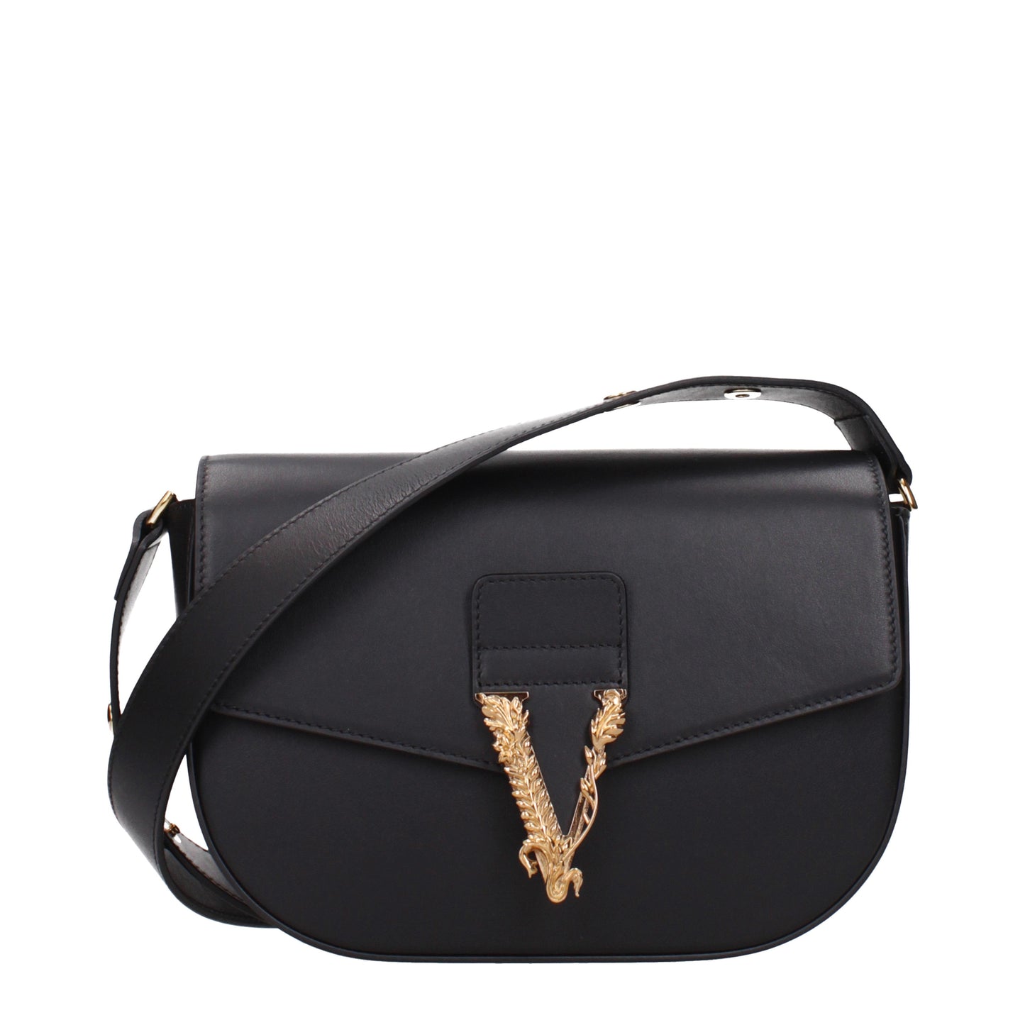 Versace Crossbody Bags Women Leather Black