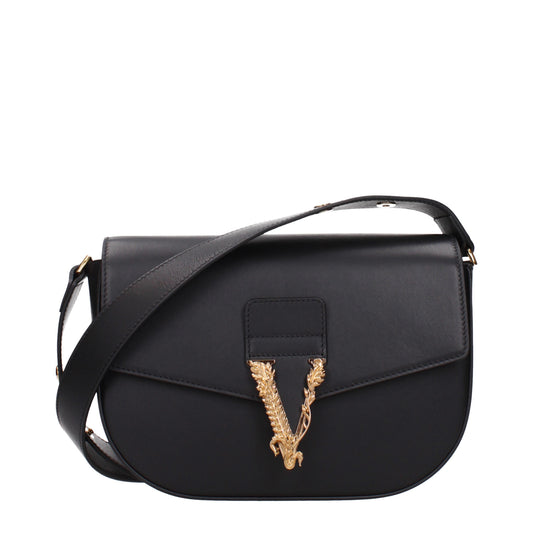 Versace Crossbody Bags Women Leather Black