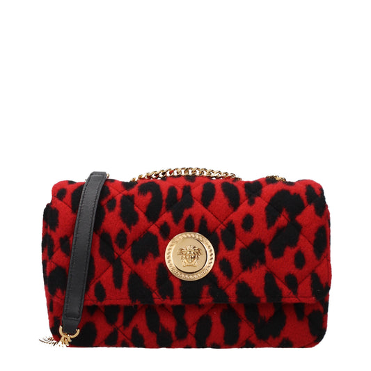 Versace Shoulder Bags Women Wool Red/Black