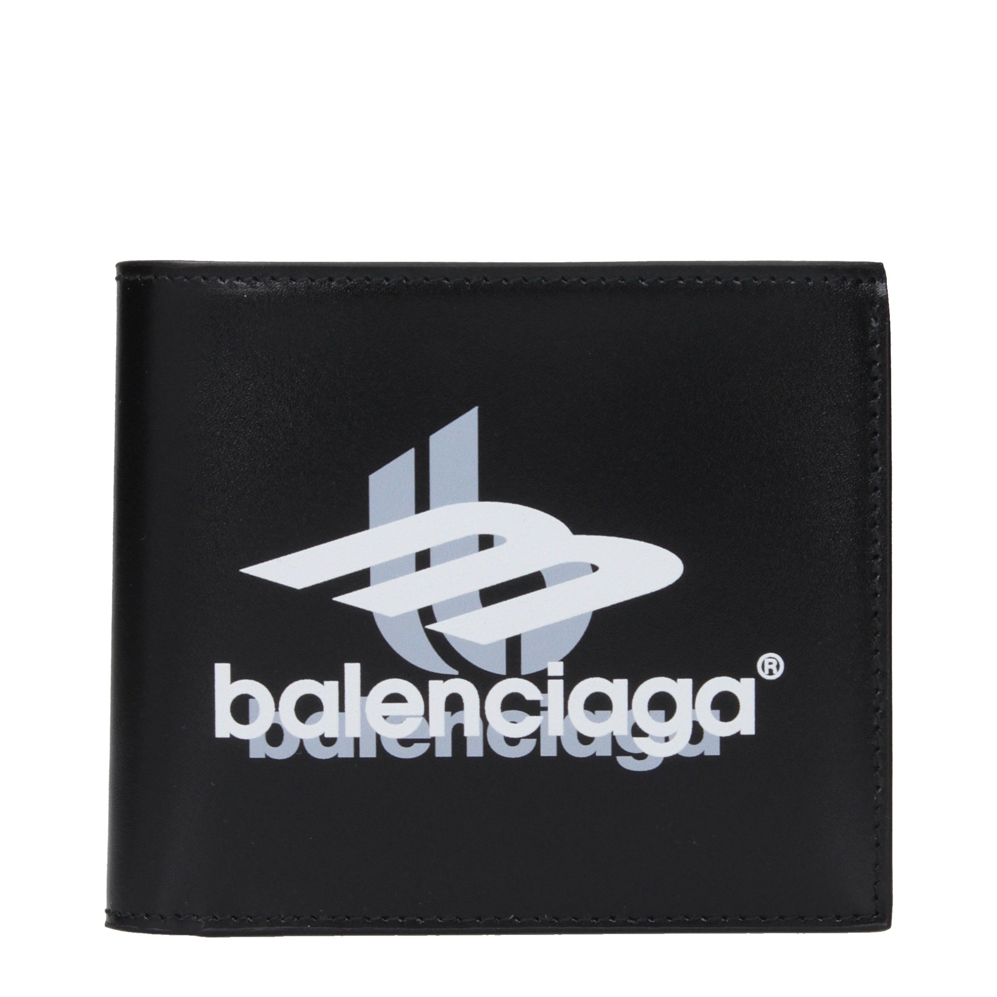 Balenciaga Wallets Men Leather Black