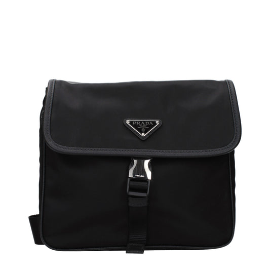 Prada Crossbody Bags Men Fabric  Black