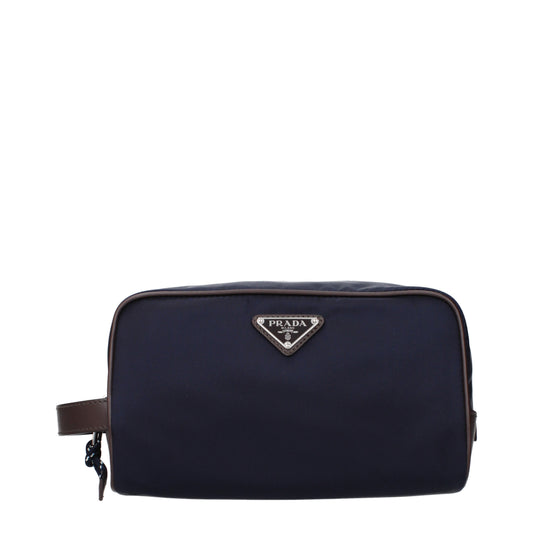 Prada Beauty Case Men Fabric  Blue