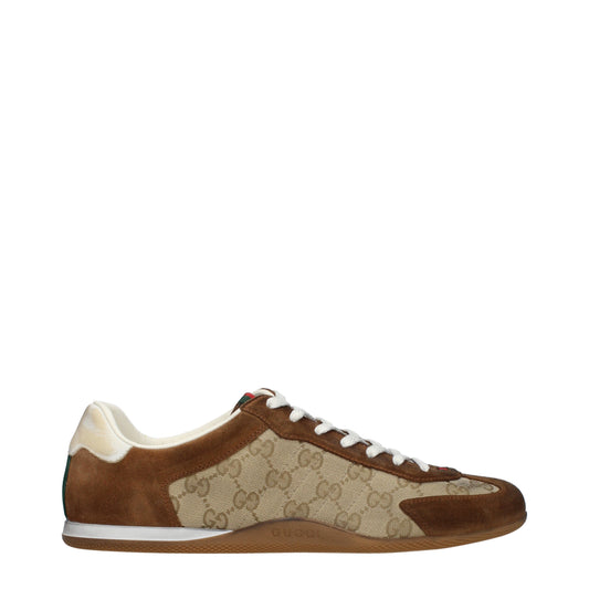 Gucci Sneakers Men Fabric  Beige/Brown