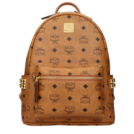 MCM Backpacks and Bumbags Men Fabric  Brown/Cognac