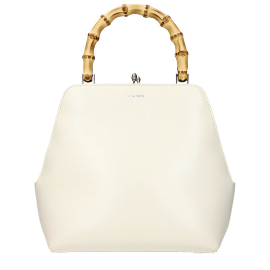 Jil Sander Handbags Women Leather Beige/Eggshell