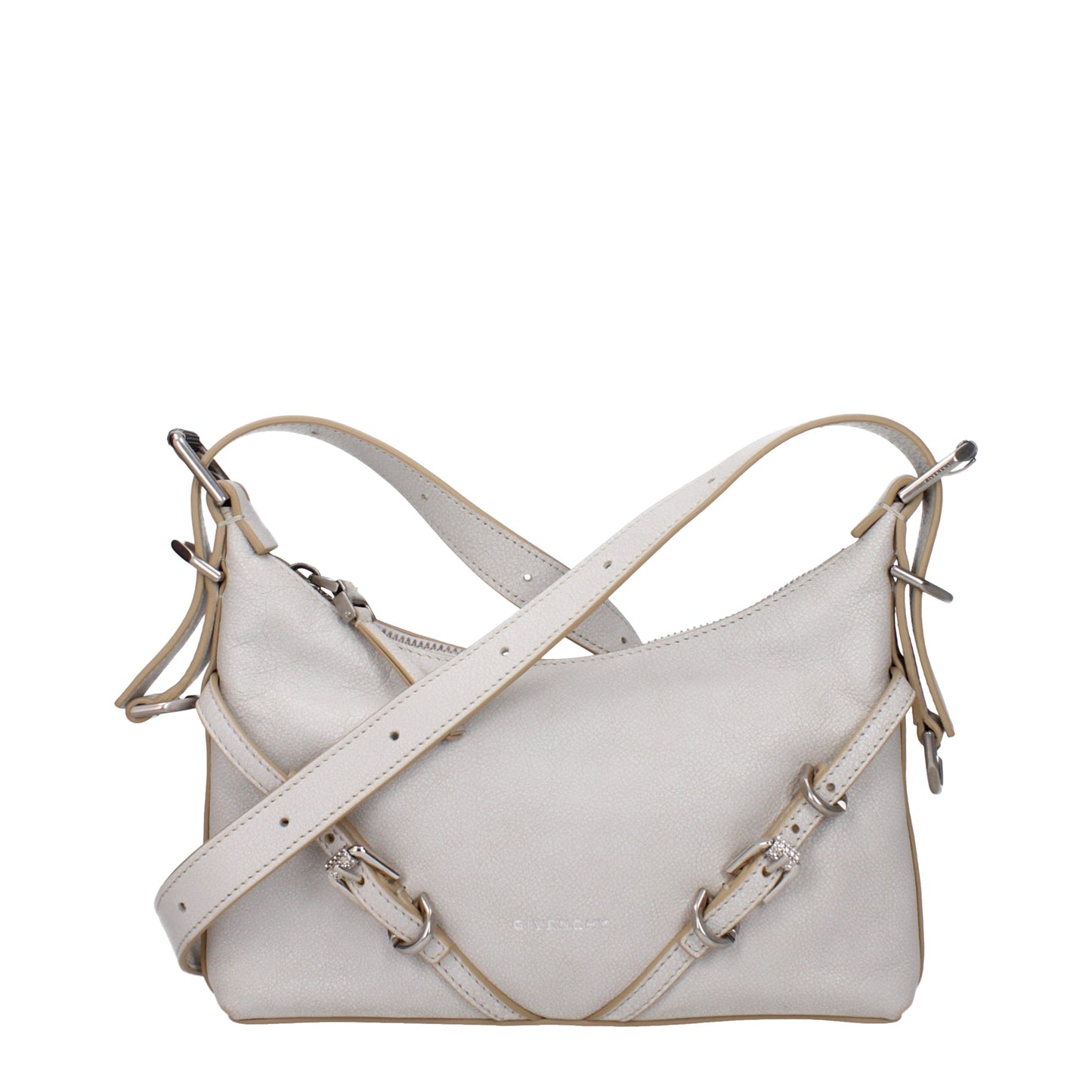 Givenchy Shoulder Bags Women Leather Gray/Ivory