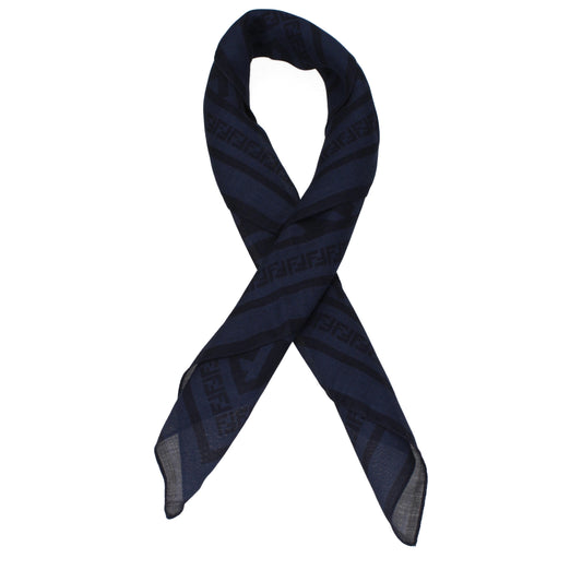 Fendi Foulards Men Virgin Wool Blue