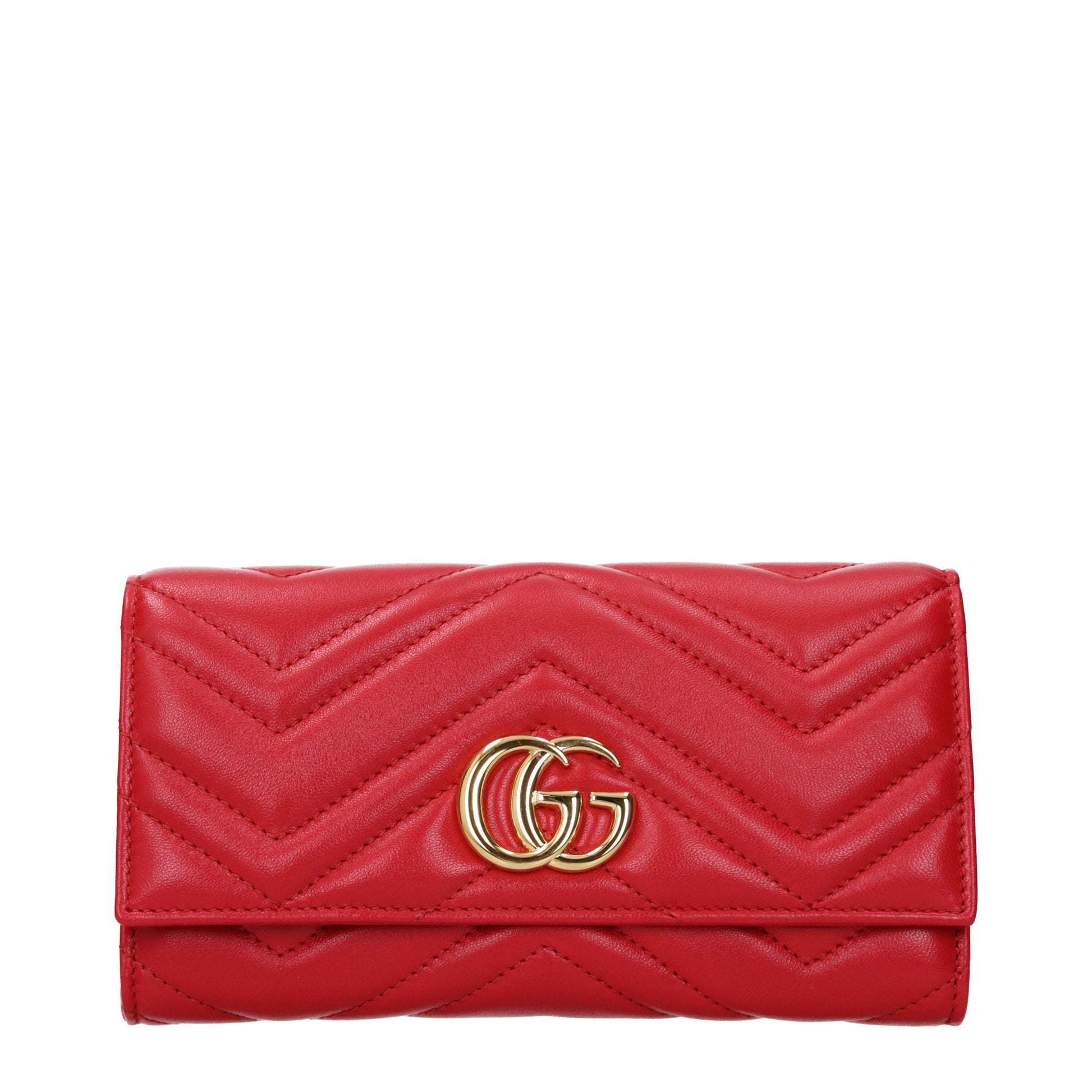 Gucci Wallets Women Leather Red
