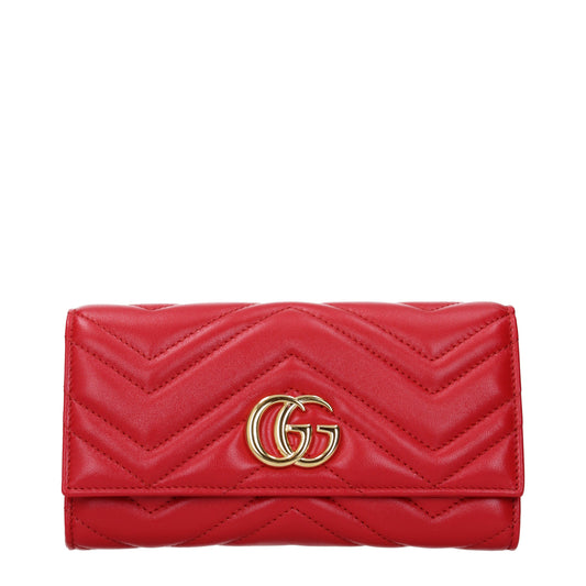 Gucci Wallets Women Leather Red