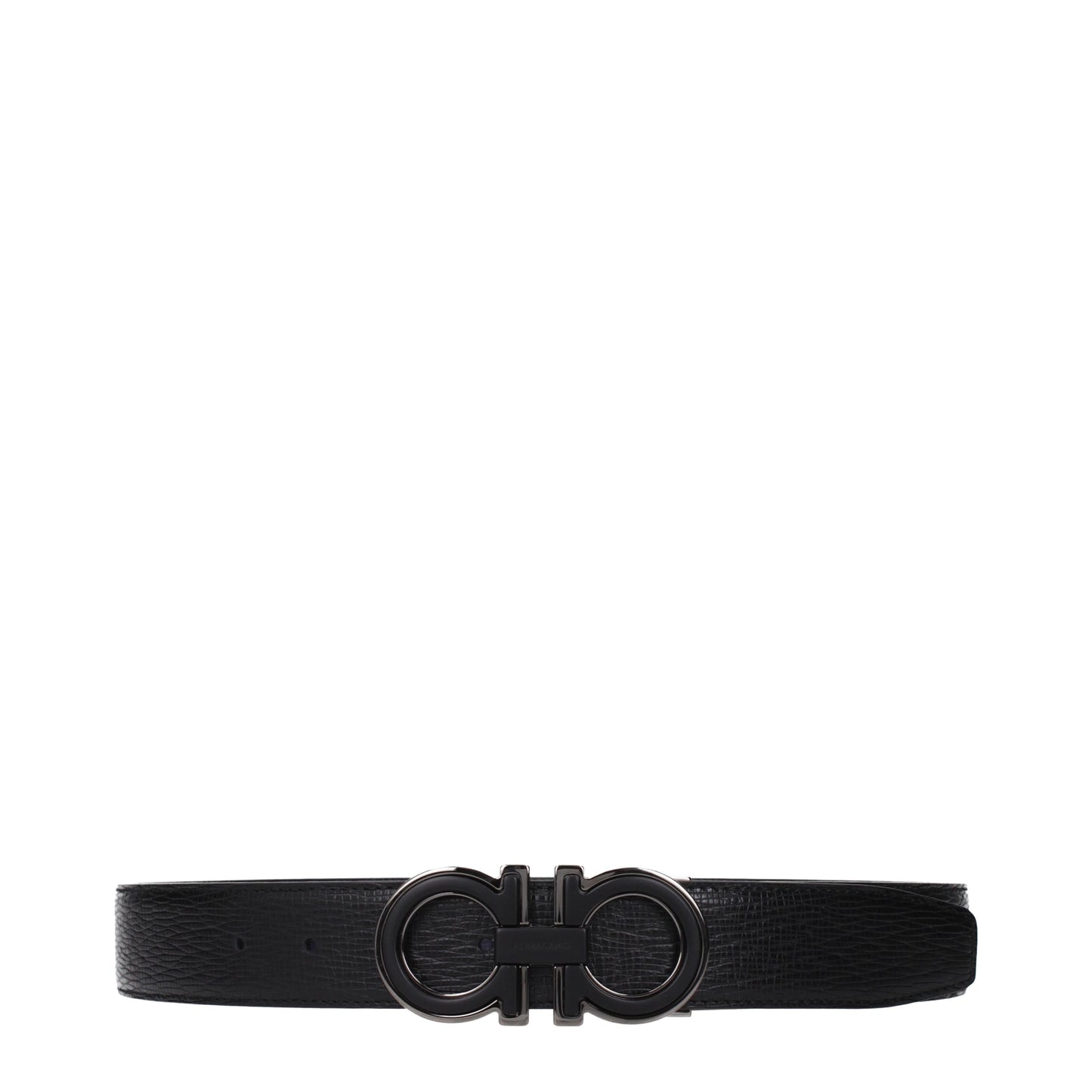 Salvatore Ferragamo Belts Men Leather Black/Midnight Blue