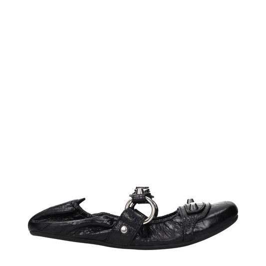 Balenciaga Ballet Flats Women Leather Black