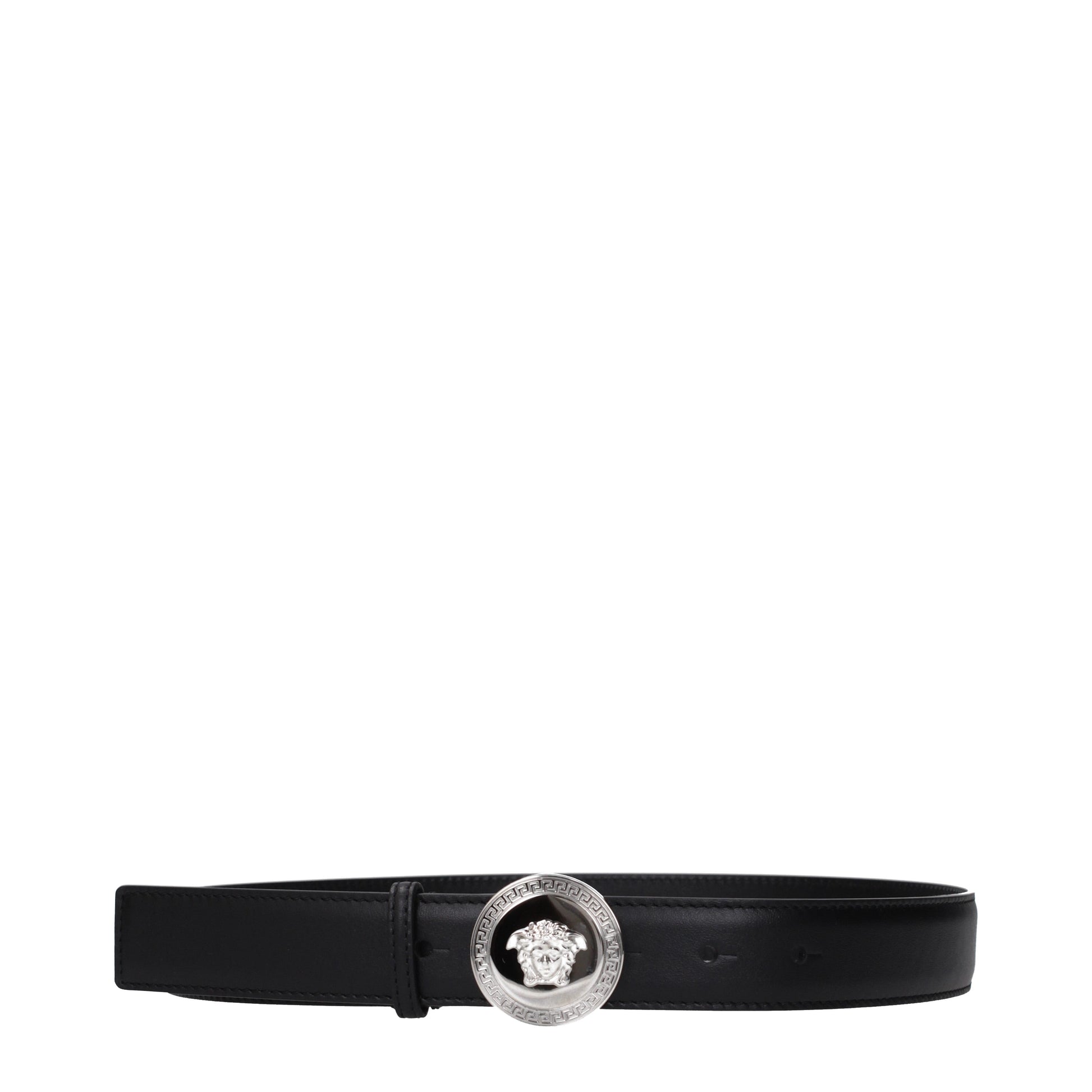 Versace Belts Women Leather Black/Silver