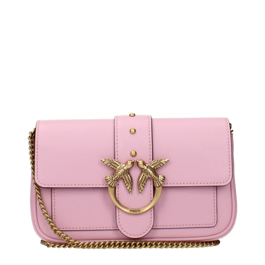 Pinko Crossbody Bags Women Leather Pink