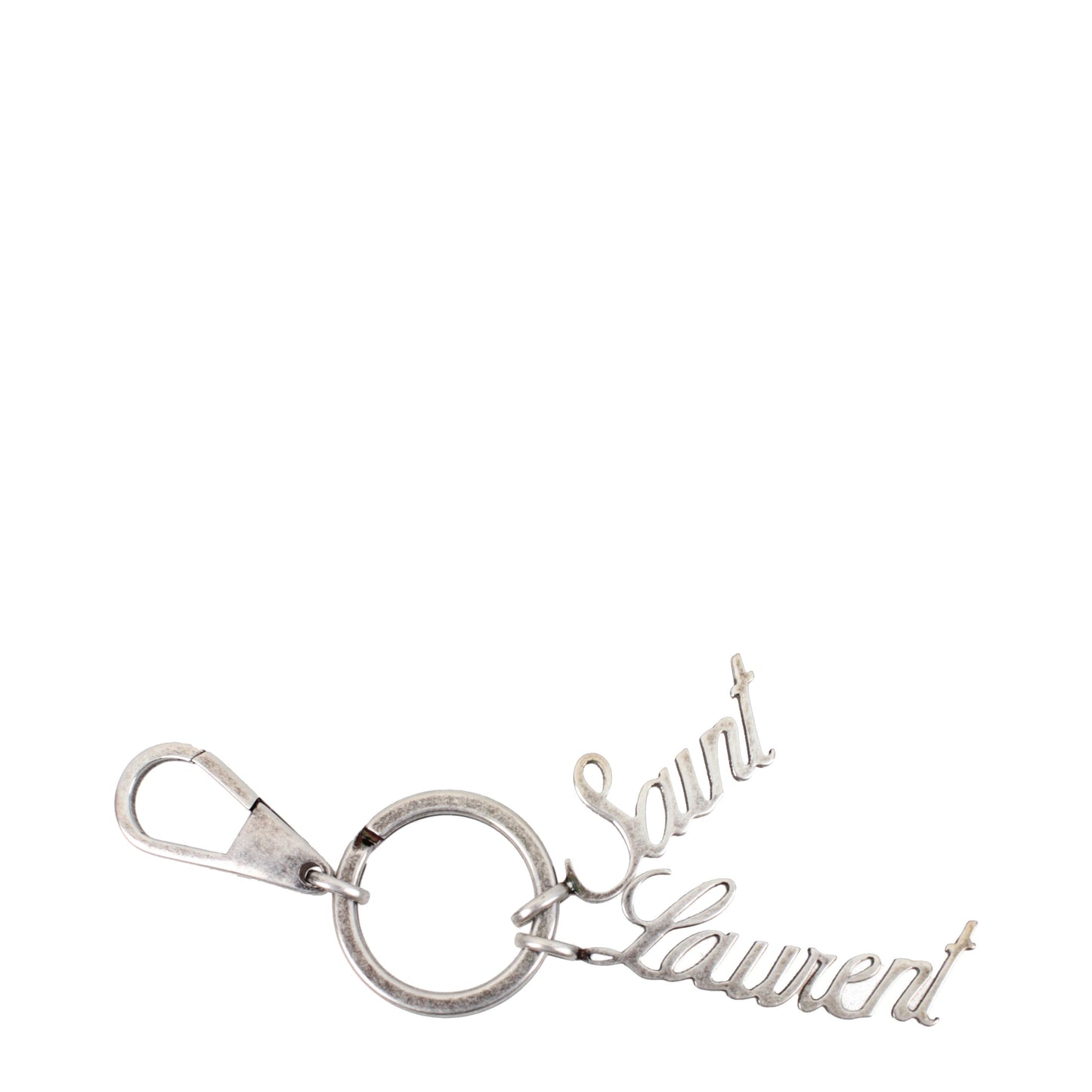 Saint Laurent Keychain Men Brass Silver