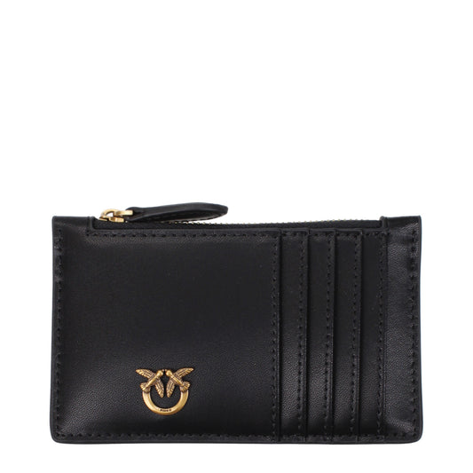 Pinko Coin Purses Women Leather Black