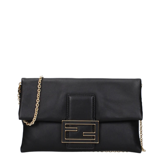 Fendi Clutches Women Leather Black