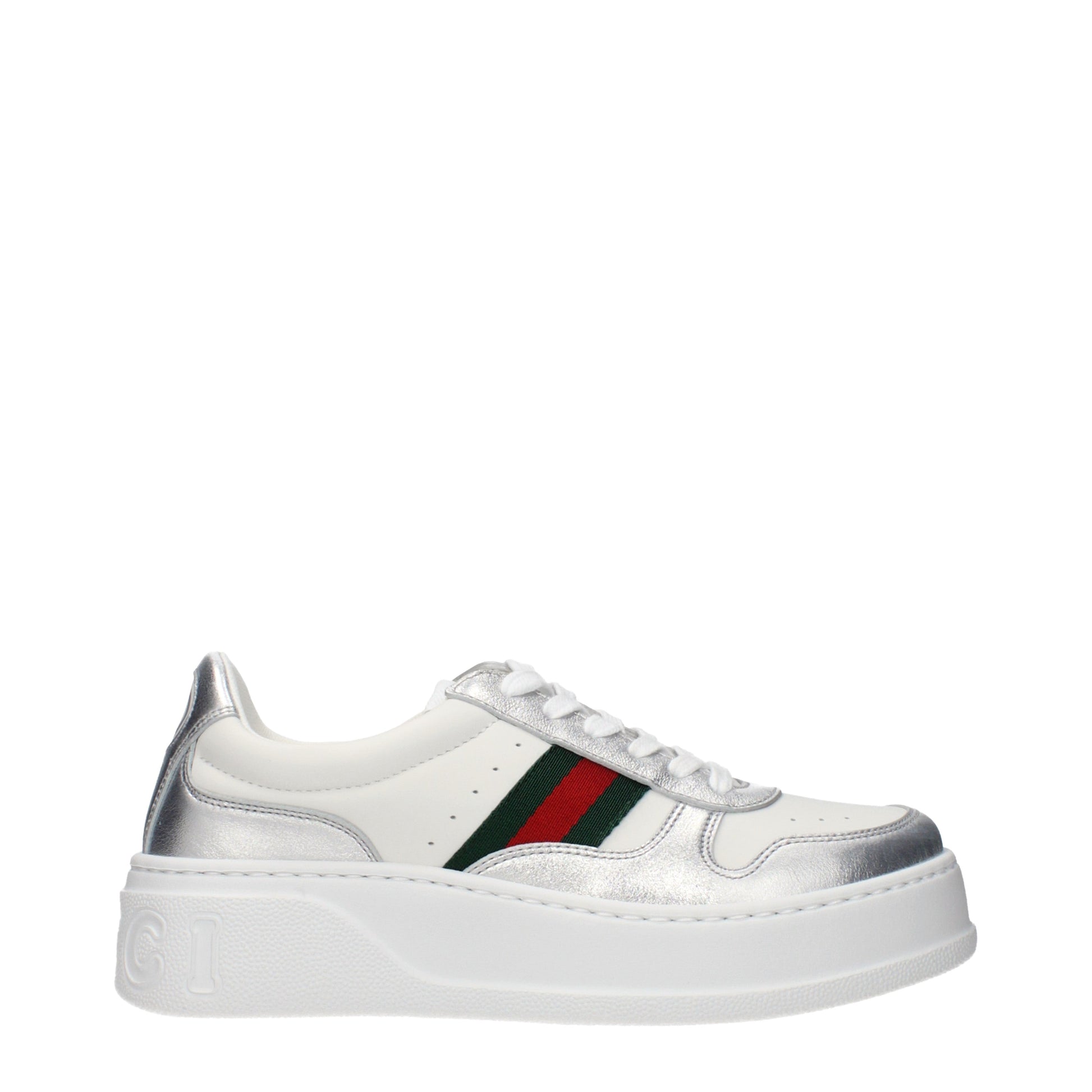 Gucci Sneakers Women Leather White/Silver