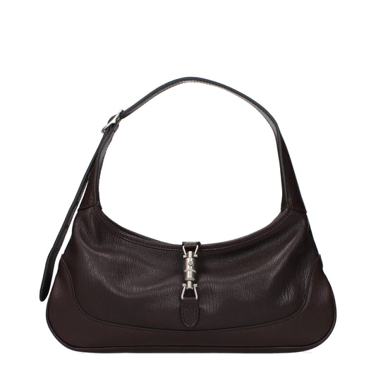 Gucci Shoulder Bags Women Leather Brown/Dark Brown