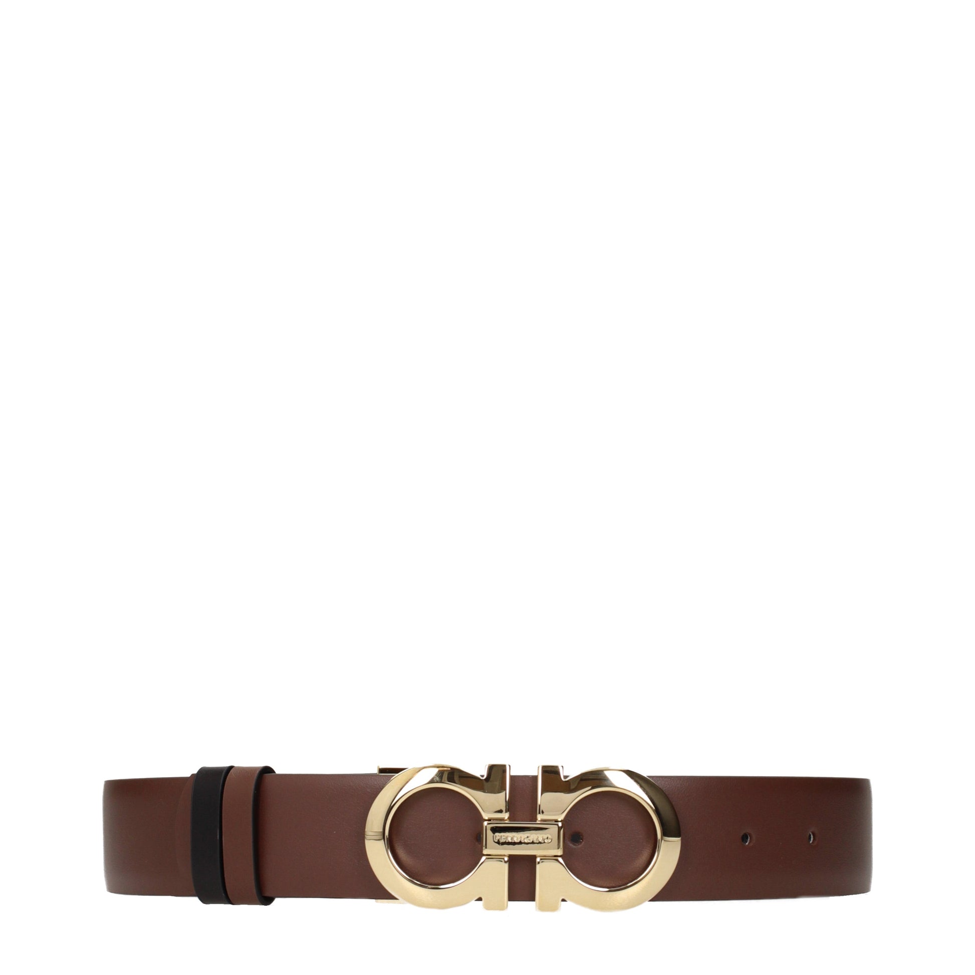 Salvatore Ferragamo Belts Men Leather Brown/Black