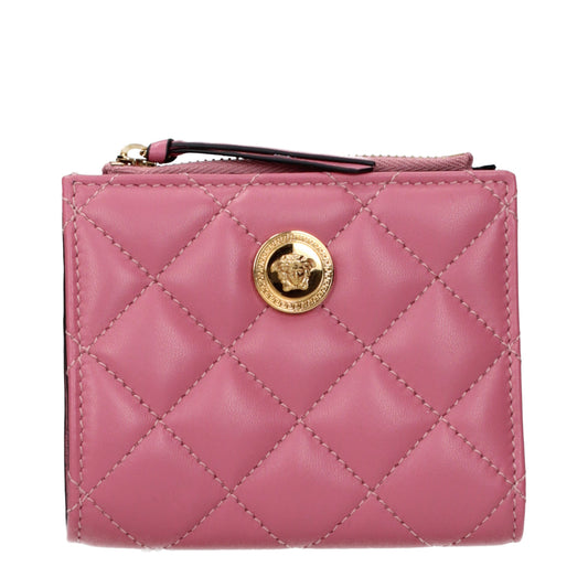 Versace Wallets Women Leather Pink/Strawberry