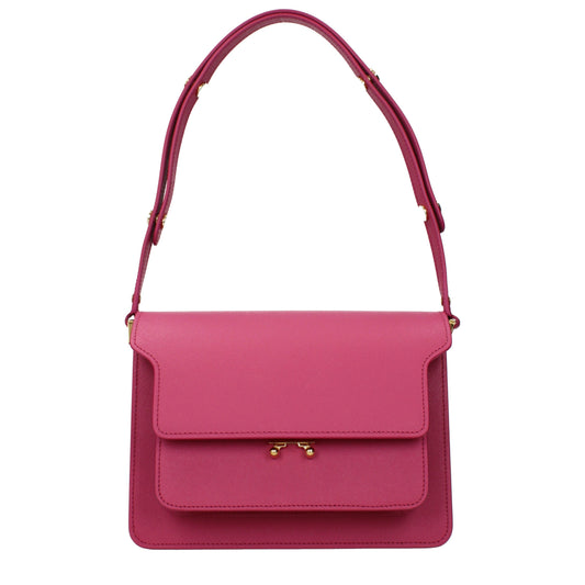 Marni Women's Shoulder Bags Leather Fuchsia