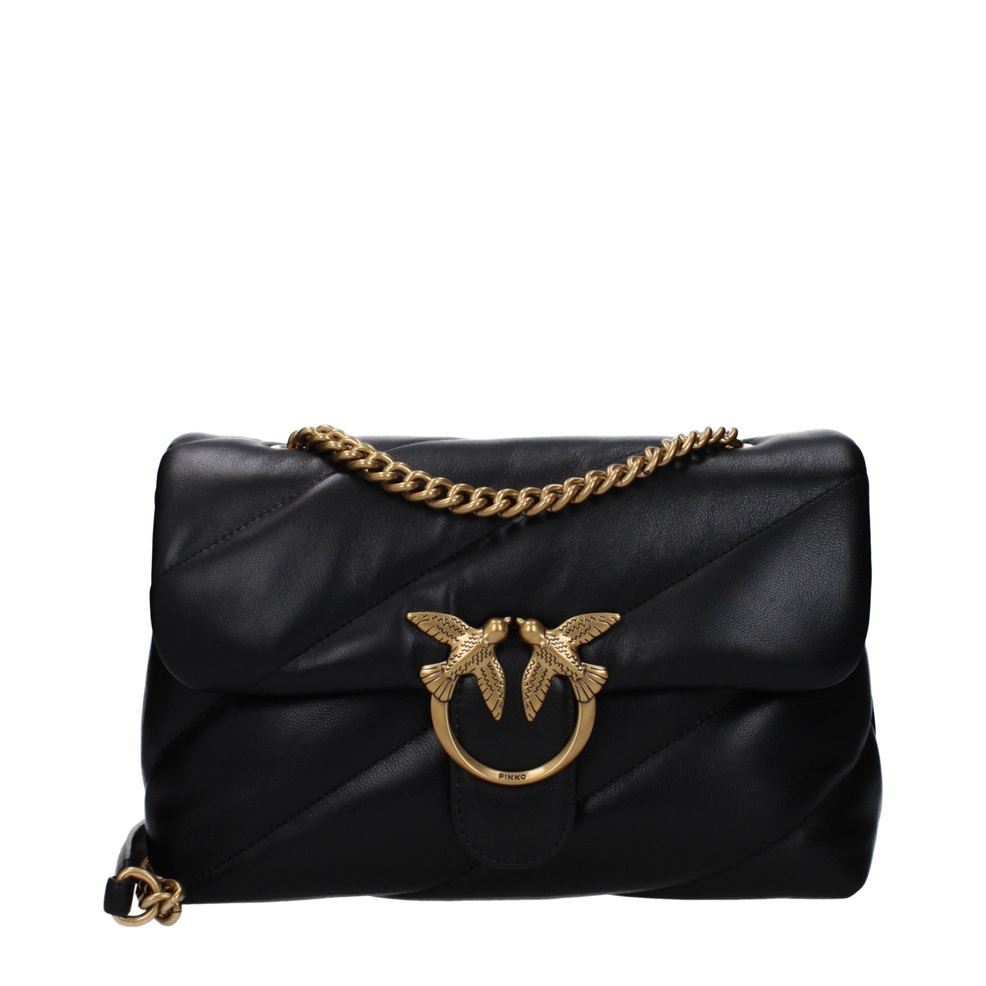 Pinko Crossbody Bags Women Leather Black/Gold
