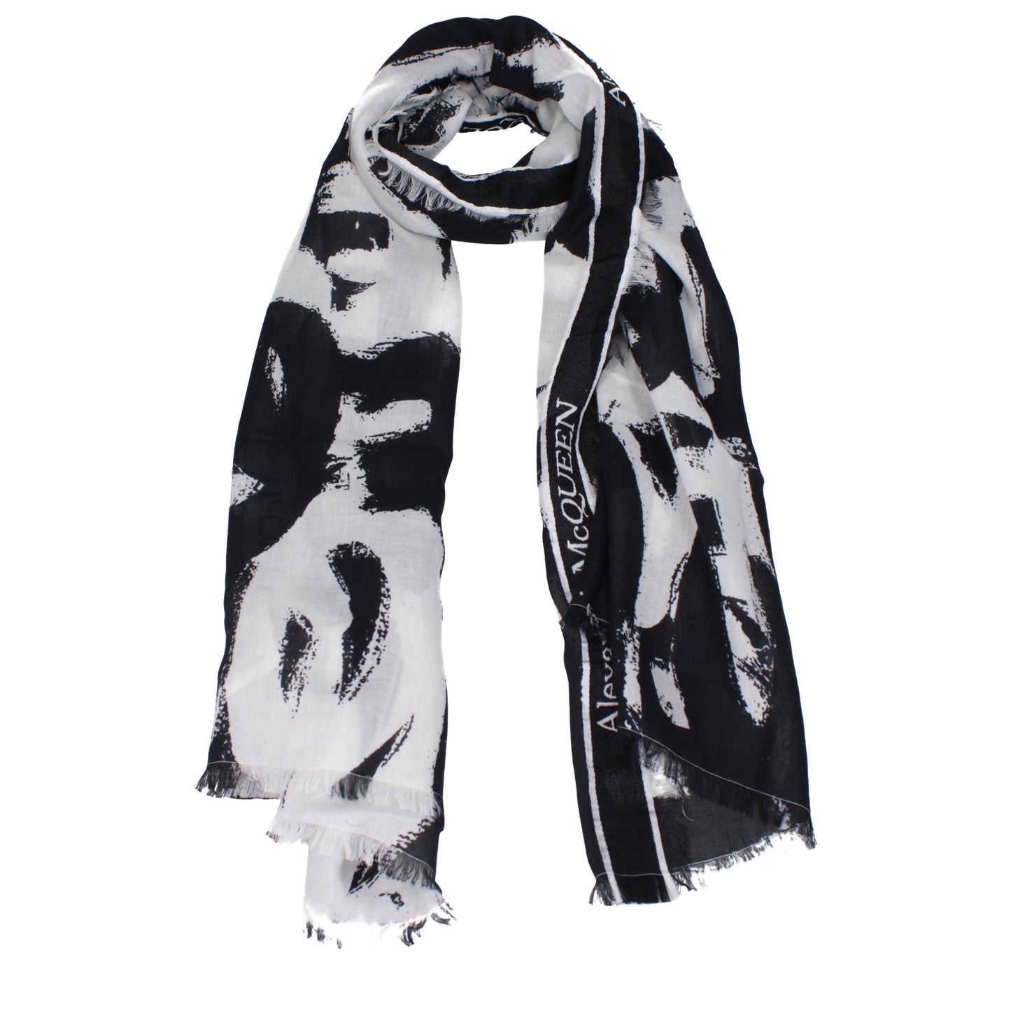 Alexander McQueen Foulards Men Cotton Black/White