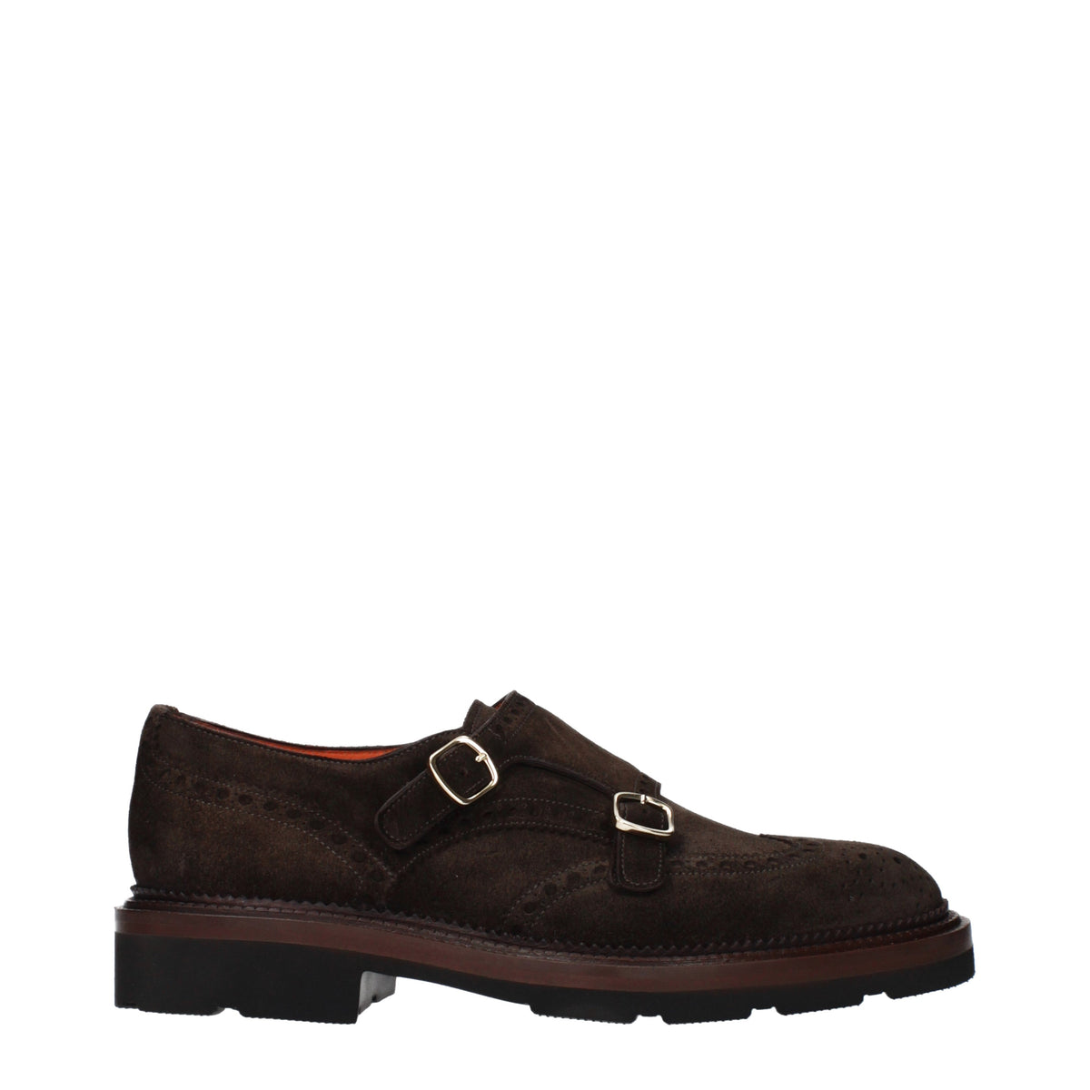 Santoni Lace up and Monkstrap Men Suede Brown/Dark Brown