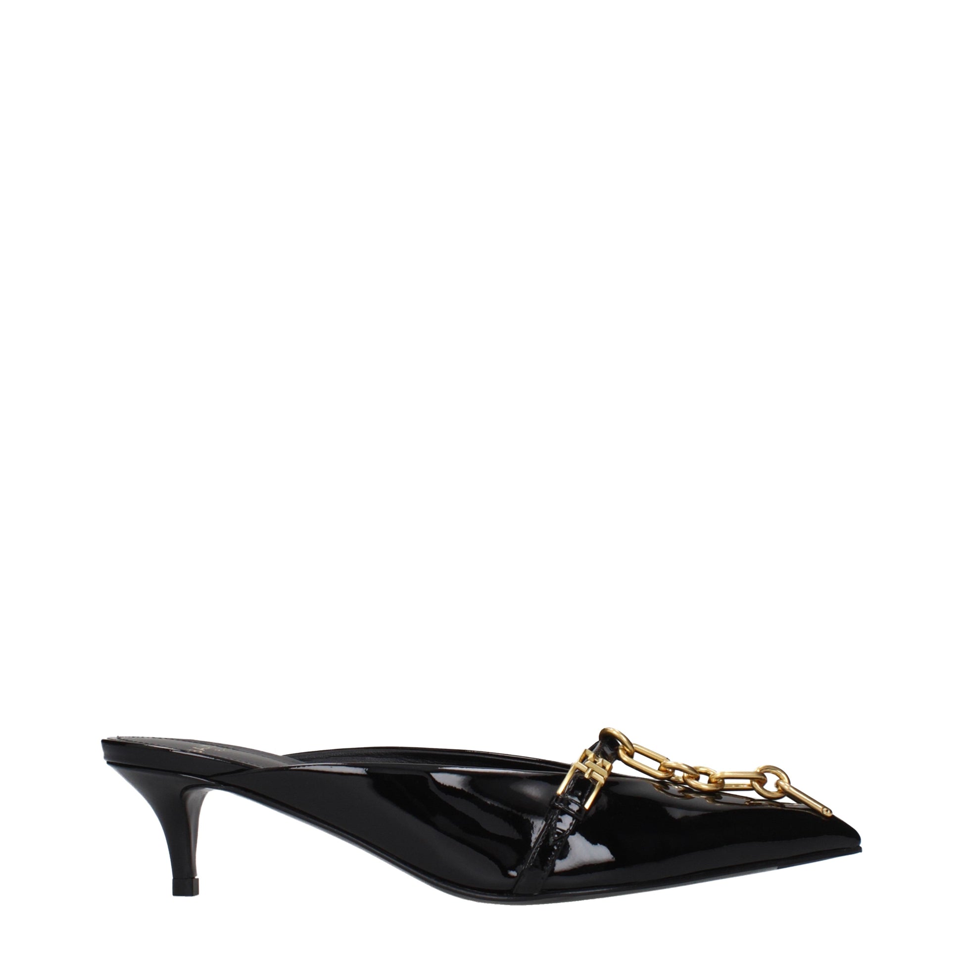 Balmain Sandals Women Patent Leather Black