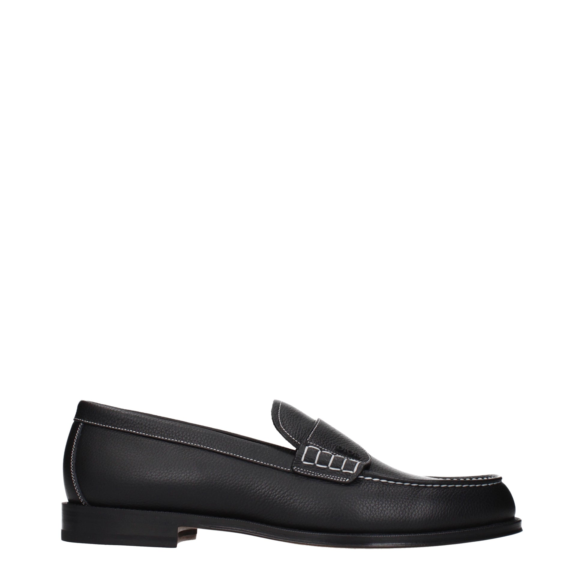 Christian Dior Loafers Men Leather Black