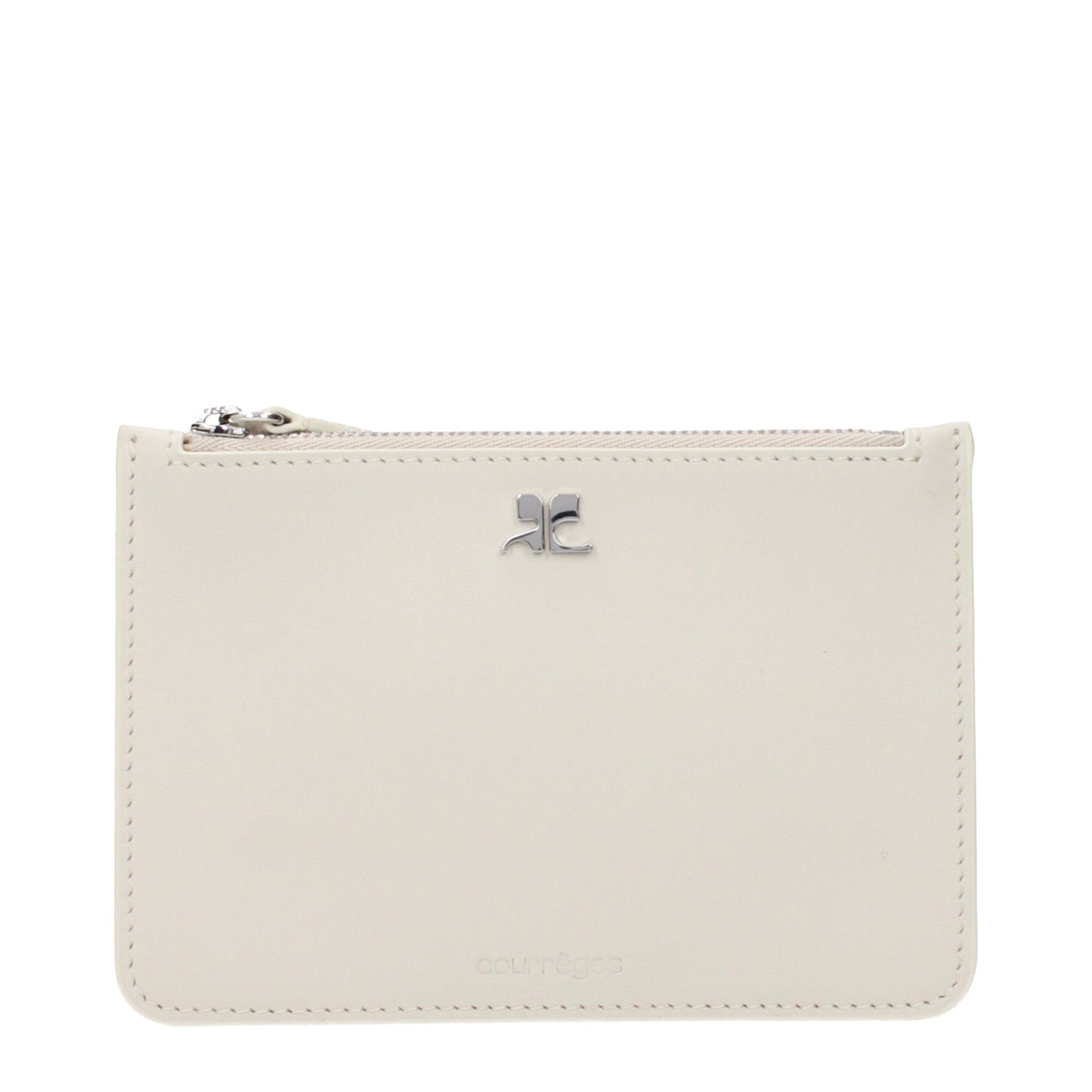Courrèges Coin Purses Women Leather Beige/Hemp