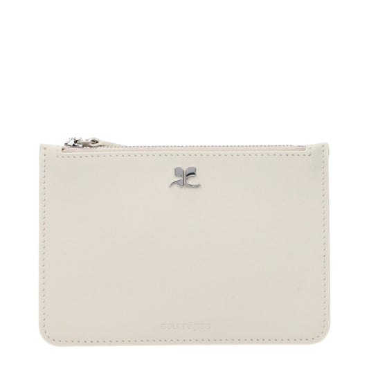 Courrèges Coin Purses Women Leather Beige/Hemp