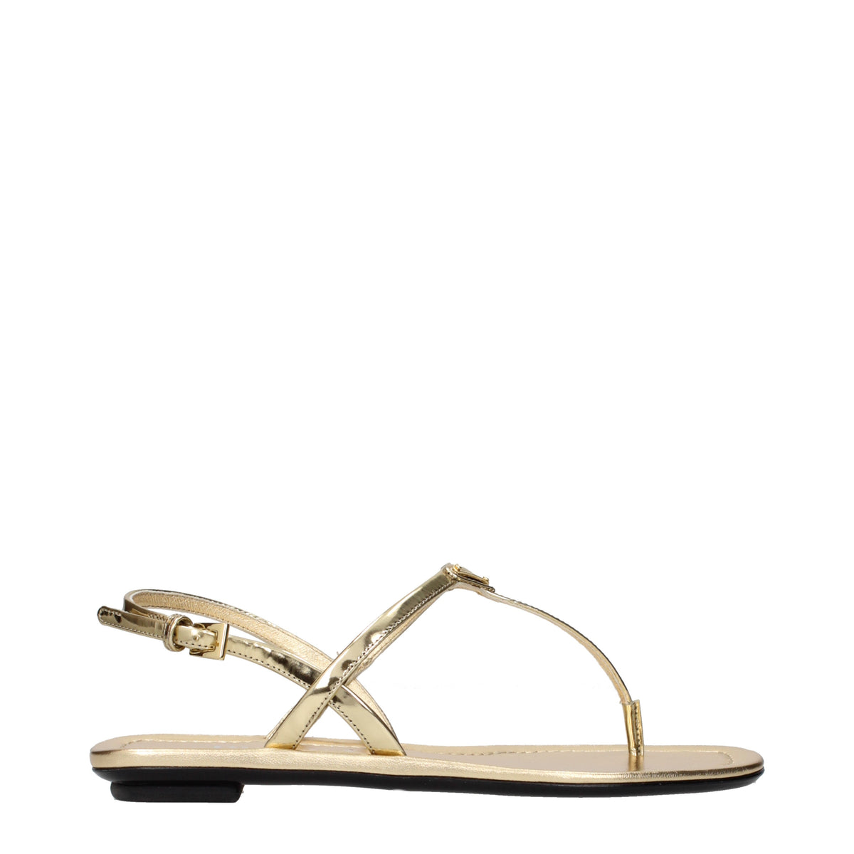 Prada Flip Flops Women Leather Gold