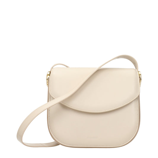 Jil Sander Crossbody Bags Women Leather Beige