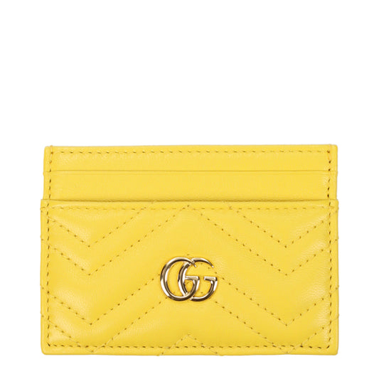 Gucci Document Holders Women Leather Yellow