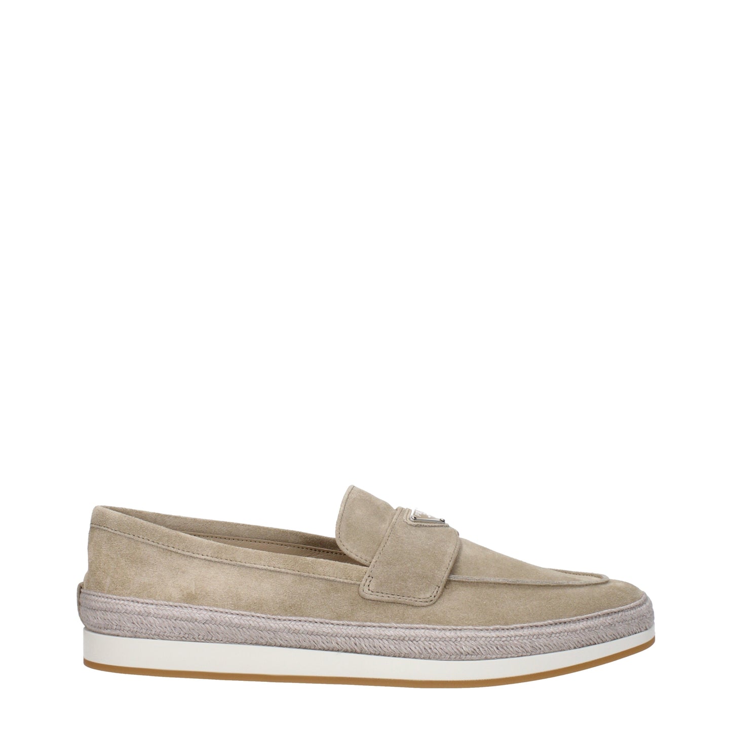 Prada Men's Loafers in Suede Beige/Desert