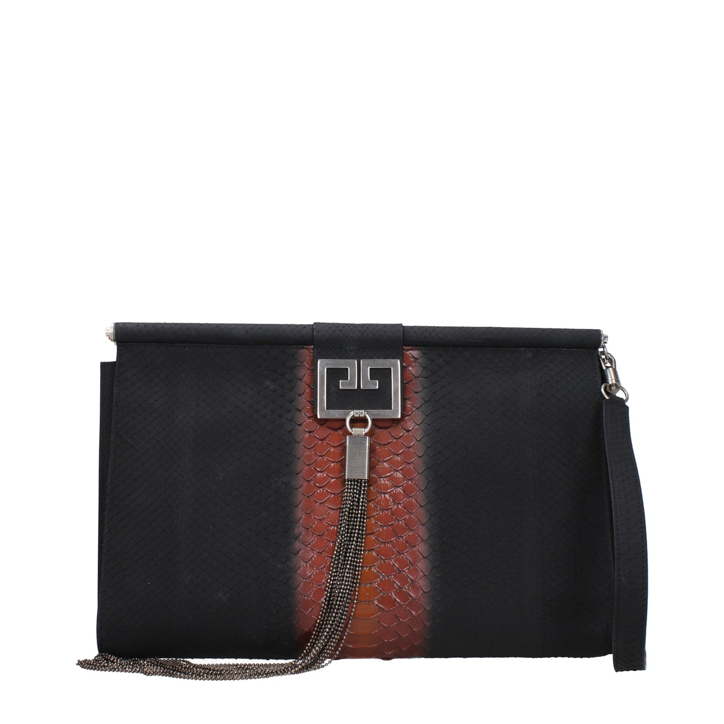 Givenchy Clutches Women Leather Python Black/Brown