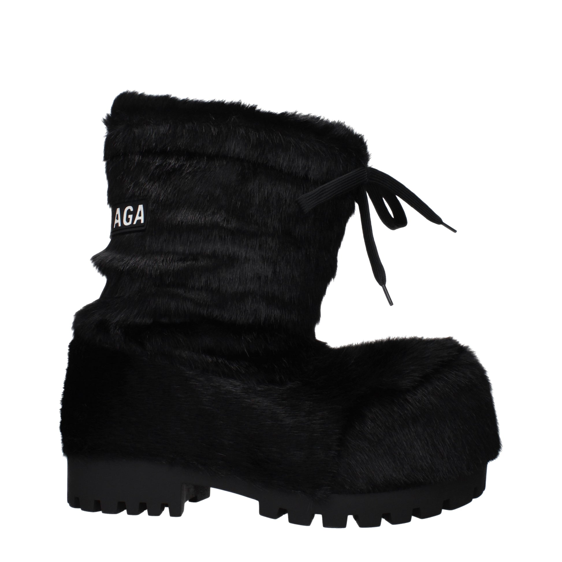 Balenciaga Ankle Boots Men Eco Fur Black
