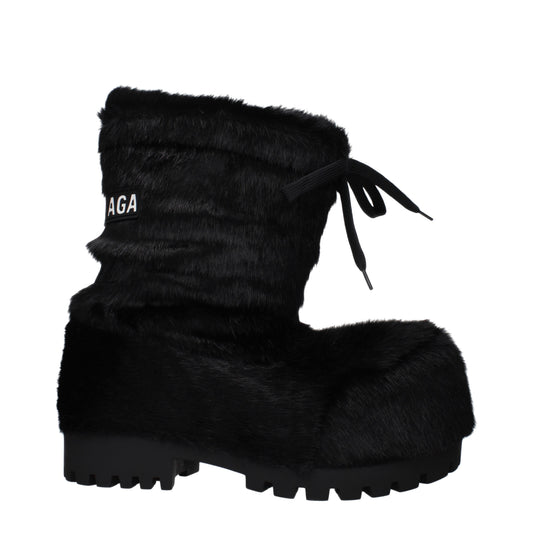Balenciaga Ankle Boots Men Eco Fur Black