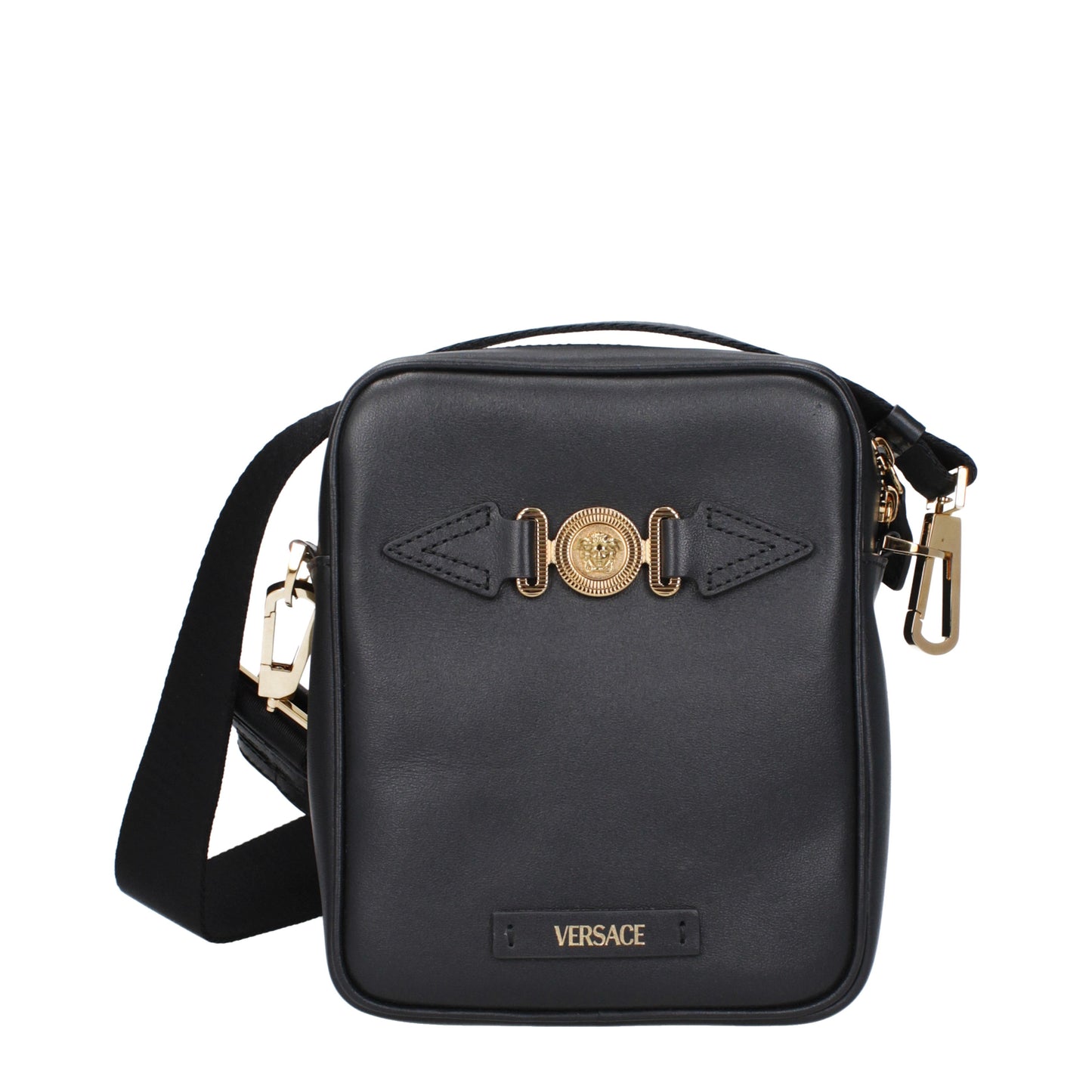 Versace Crossbody Bags Men Leather Black