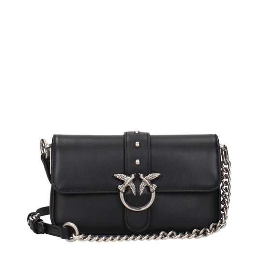 Pinko Crossbody Bags Women Leather Black