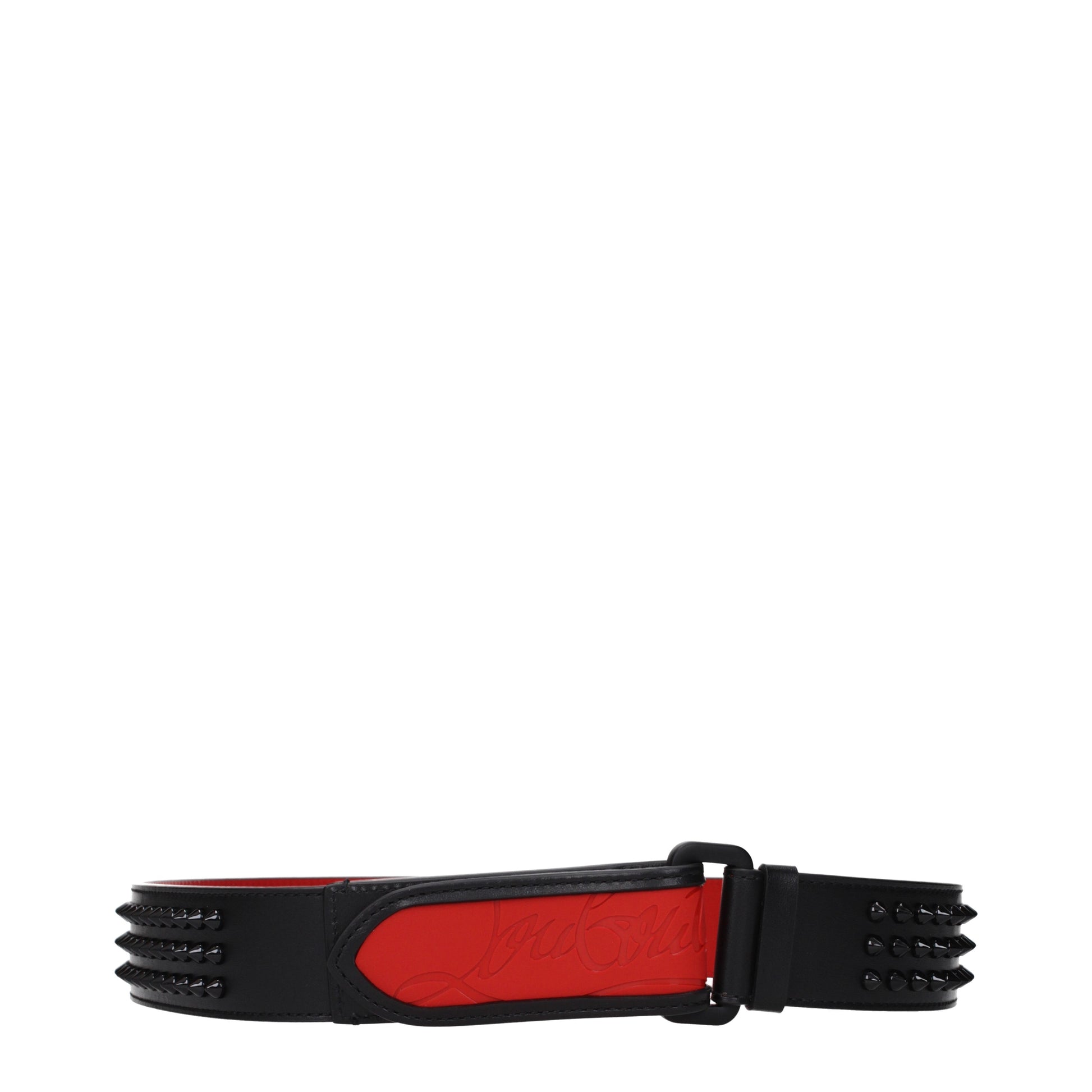 Louboutin Belts Men Leather Black