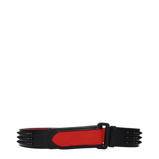 Louboutin Belts Men Leather Black