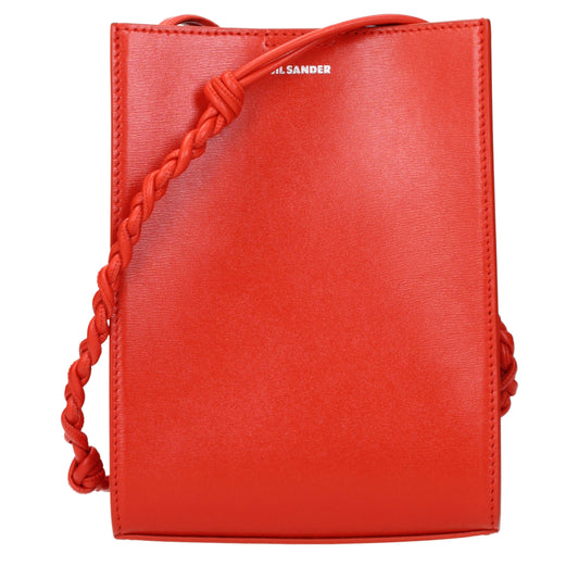 Jil Sander Crossbody Bags Women Leather Red/Bright Red