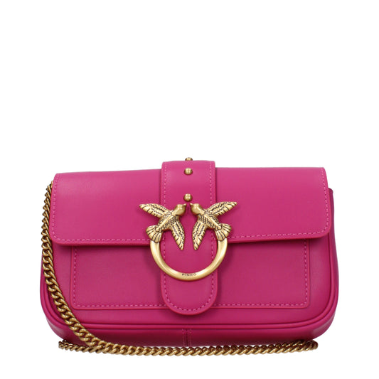 Pinko Crossbody Bags Women Leather Fuchsia