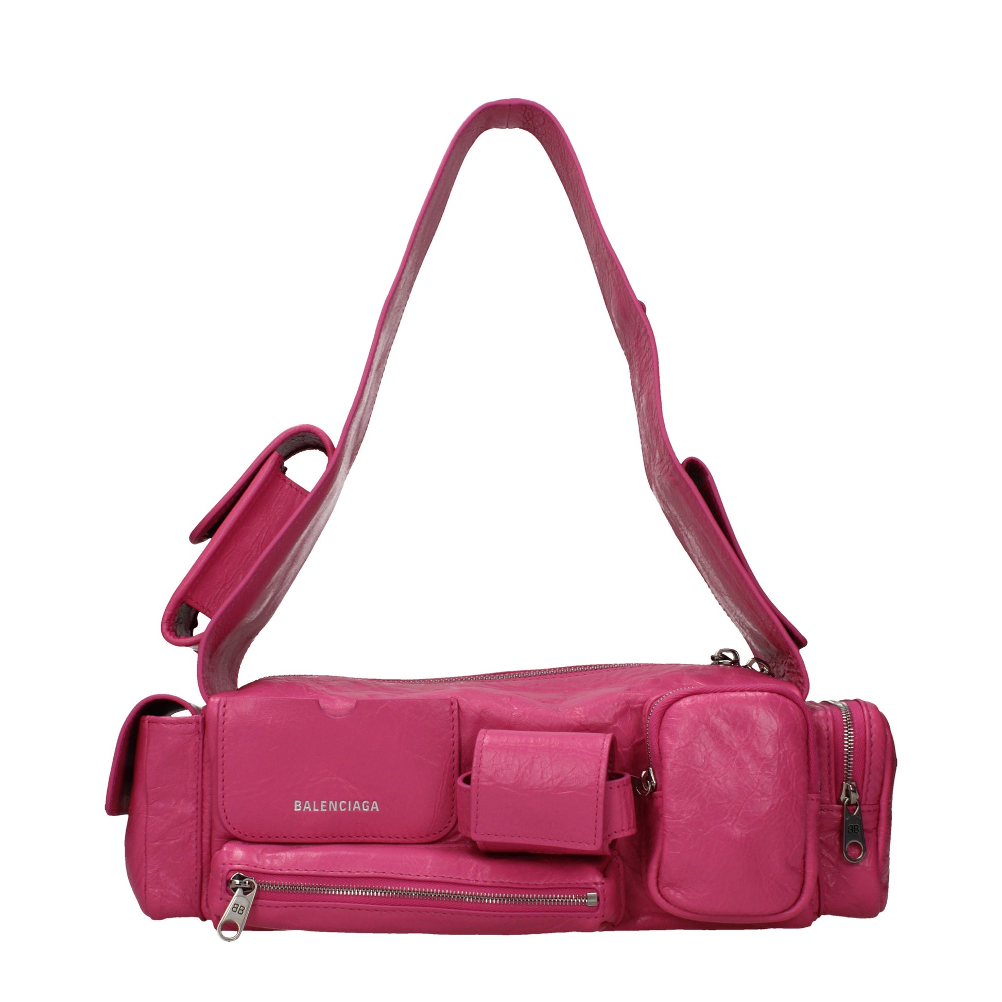 Balenciaga Shoulder Bags Women Leather Pink/Bright Pink