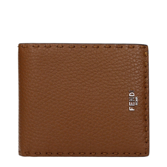 Fendi Wallets Men Leather Brown/Leather
