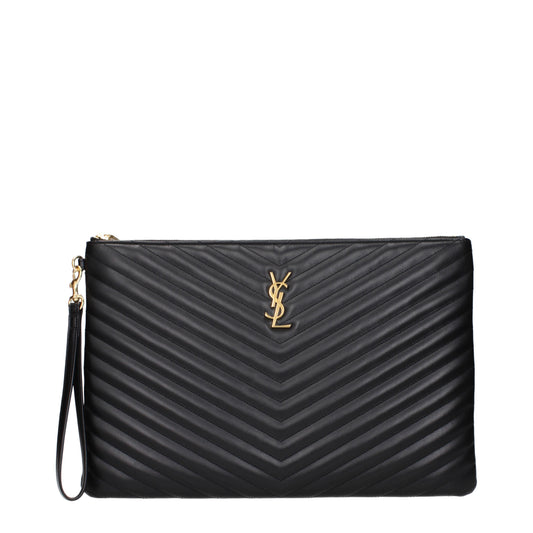 Saint Laurent Clutches Women Leather Black